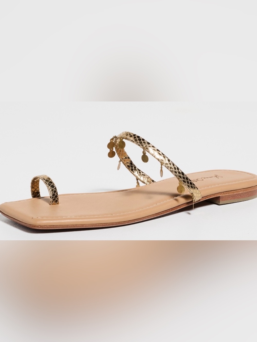 Johanna Ortiz new in box  gold ethereal waves flats size 8